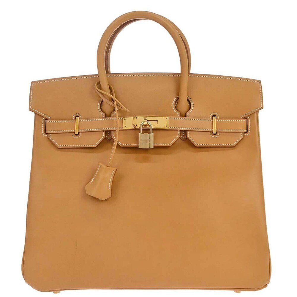 Hermes HAC Birkin Brown Vache Natural with Gold Hardware 32